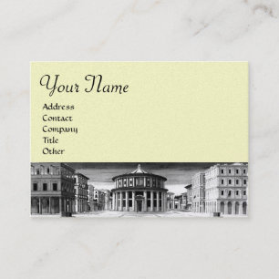 DE IDEALE STAD, goudmetallisch papier Visitekaartje