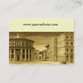 DE IDEALE STAD, goudmetallisch papier Visitekaartje (Achterkant)