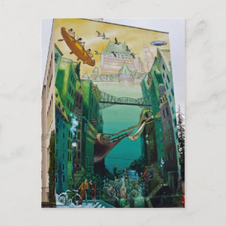 De ideale stad Quebec - Beeldende muur - Lyon Briefkaart