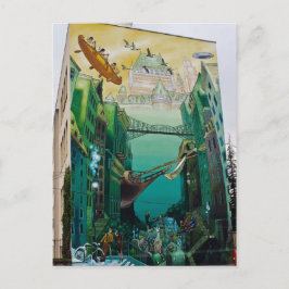 De ideale stad Quebec - Beeldende muur - Lyon Briefkaart