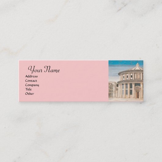DE IDEALE STAD ,Renaissance Architect ,Blauw Roze Mini Visitekaartje (Voorkant)
