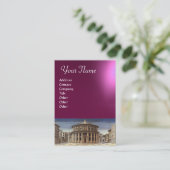 DE IDEALE STAD, roze paars violet Visitekaartje (Staand voorkant)