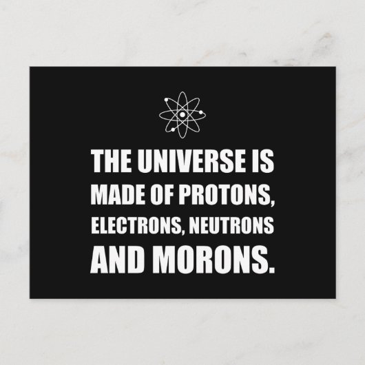 De Idioten van de Neutronen van de Elektronen van Briefkaart (Voorkant)