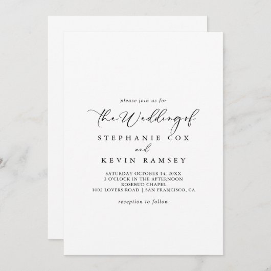 De Idyllic stijlvolle kalligrafie van Kaart (Voorkant / Achterkant)