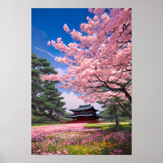 De Idyllische Roze Gebieden Poster (Voorkant)