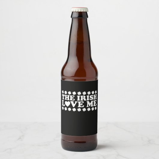 De Ieren houden van me Shamrock St Patrick's Day R Bier Etiket (Voorkant)