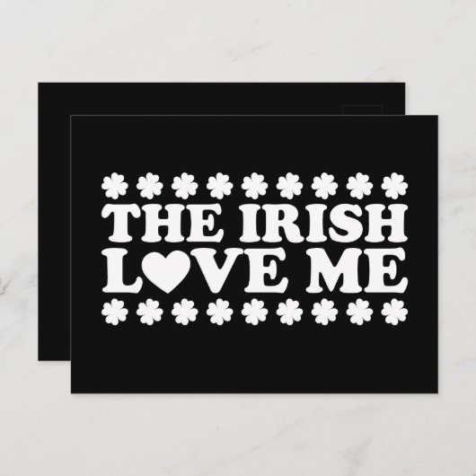 De Ieren houden van me Shamrock St Patrick's Day R Briefkaart (Voorkant / Achterkant)