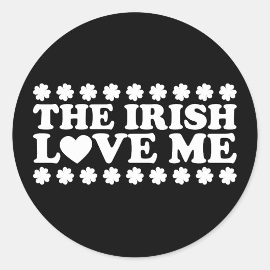 De Ieren houden van me Shamrock St Patrick's Day R Ronde Sticker (Voorkant)