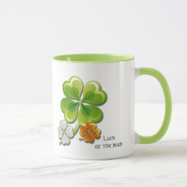 De Ieren. Tricolor Shamrocks Custom Name Mok