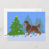 De Iers Ster Decorting Tree in het bos Briefkaart (Voorkant / Achterkant)