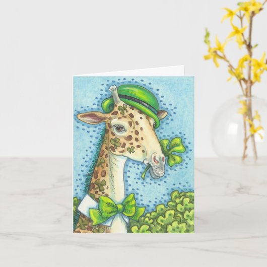 DE IERSE GIRAFFE ST. PATRICK'S DAY NOTE KAART (Gele Bloem)
