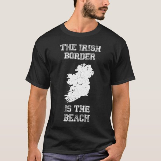 De Ierse grens is het strand T-shirt (Voorkant)