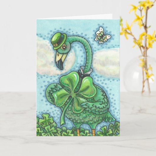 De Ierse Groene ST. PATRICK van de Flamingo Kaart (Gele Bloem)