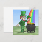 De Ierse kabouter en de pot met goud Feestdagenkaart (Voorkant / Achterkant)