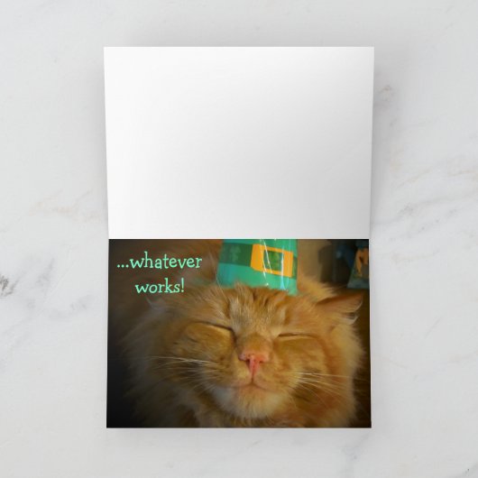 De Ierse Kat wil een Kus Kaart (Binnen)