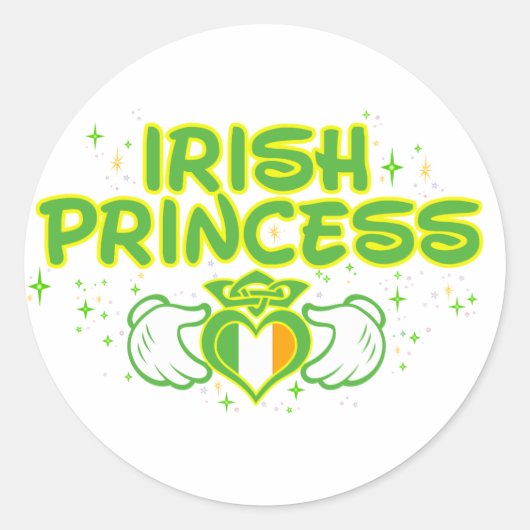 De Ierse prinses Ronde Sticker (Voorkant)