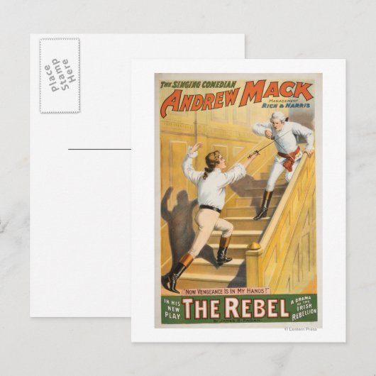 De Ierse rebellenbeweging Drama - Fencing Briefkaart (Voorkant / Achterkant)
