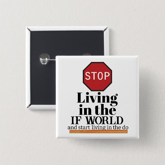 De IF World-knop Vierkante Button 5,1 Cm (Voorkant /achterkant)