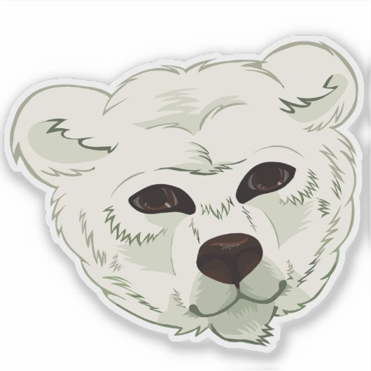 De ijsbeer // op maat gesneden vinyl sticker (Voorkant)