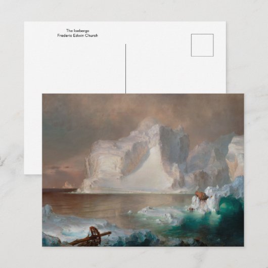 De ijsbergen van de Frederic Edwin Church Briefkaart (Voorkant / Achterkant)
