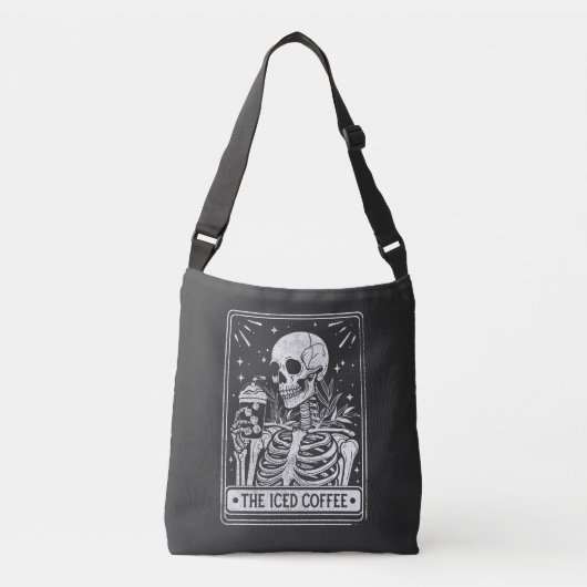 De ijskoffie skelet Halloween koffie liefhebber Crossbody Tas (Voorkant)