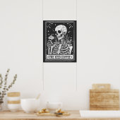 De ijskoffie skelet Halloween koffie liefhebber Poster (Keuken)