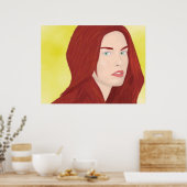 De ijsprinses - rood haar, groene ogen poster (Keuken)