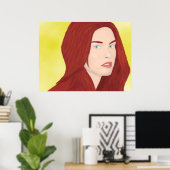 De ijsprinses - rood haar, groene ogen poster (Thuiskantoor)