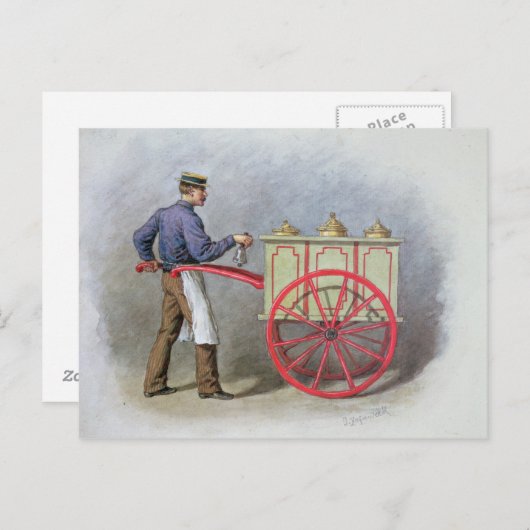 De ijsverkoper, 1895 briefkaart (Voorkant / Achterkant)