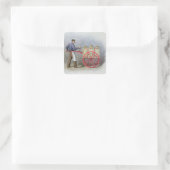 De ijsverkoper, 1895 vierkante sticker (Tas)