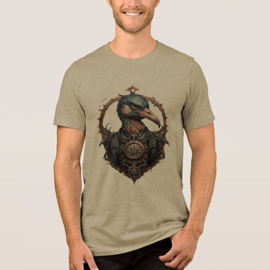 De ijzeren snavel: een steampunk ibis Tri-Blend shirt (Voorkant)