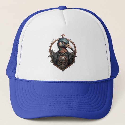 De ijzeren snavel: een steampunk ibis trucker pet (Voorkant)