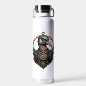 De ijzeren snavel: een steampunk ibis waterfles (Achterkant)