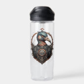 De ijzeren snavel: een steampunk ibis waterfles (Achterkant)