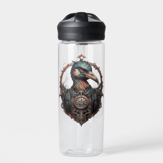 De ijzeren snavel: een steampunk ibis waterfles (Voorkant)