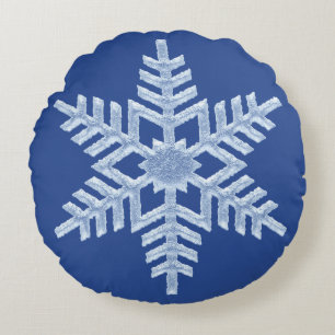De ijzige Bevroren Sneeuwvlok van Kerstmis op diep Rond Kussen
