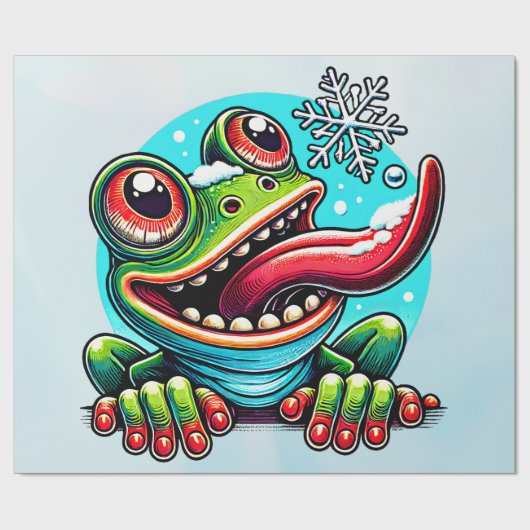 De ijzige kikker cadeaupapier (Vlak)