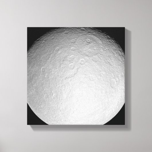 De ijzige maan van Saturnus Rhea Canvas Afdruk (Voorkant)