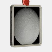 De ijzige maan van Saturnus Rhea Metalen Ornament (Rechts)
