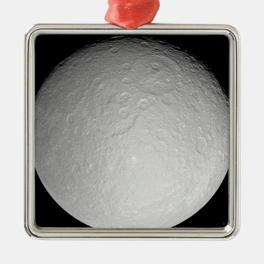 De ijzige maan van Saturnus Rhea Metalen Ornament (Voorkant)