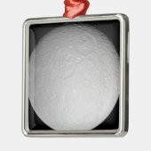 De ijzige maan van Saturnus Rhea Metalen Ornament (Links)