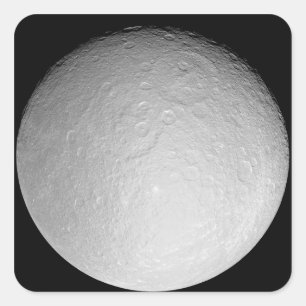 De ijzige maan van Saturnus Rhea Vierkante Sticker