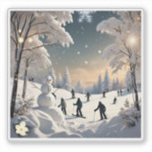 "De ijzige ochtend van de winter" Sticker (Voorkant)