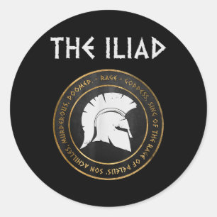 De Ilias-toorn van de Achilles Trojaanse oorlog Ronde Sticker