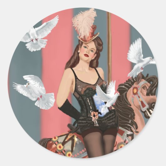 De illusionist ronde sticker (Voorkant)