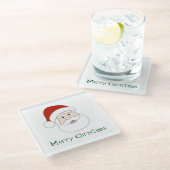 De Illustratie & de Tekst van de Kerstman Glazen Onderzetter (Schuin)