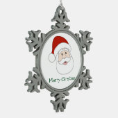 De Illustratie & de Tekst van de Kerstman Tin Sneeuwvlok Ornament (Links)