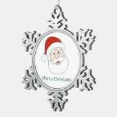 De Illustratie & de Tekst van de Kerstman Tin Sneeuwvlok Ornament (Rechts)