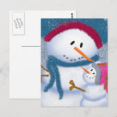 De illustratie Sneeuwmamma en Sneeuwmeisje Briefkaart (Voorkant / Achterkant)