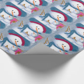 De illustratie Sneeuwmamma en Sneeuwmeisje Cadeaupapier (Hoek)